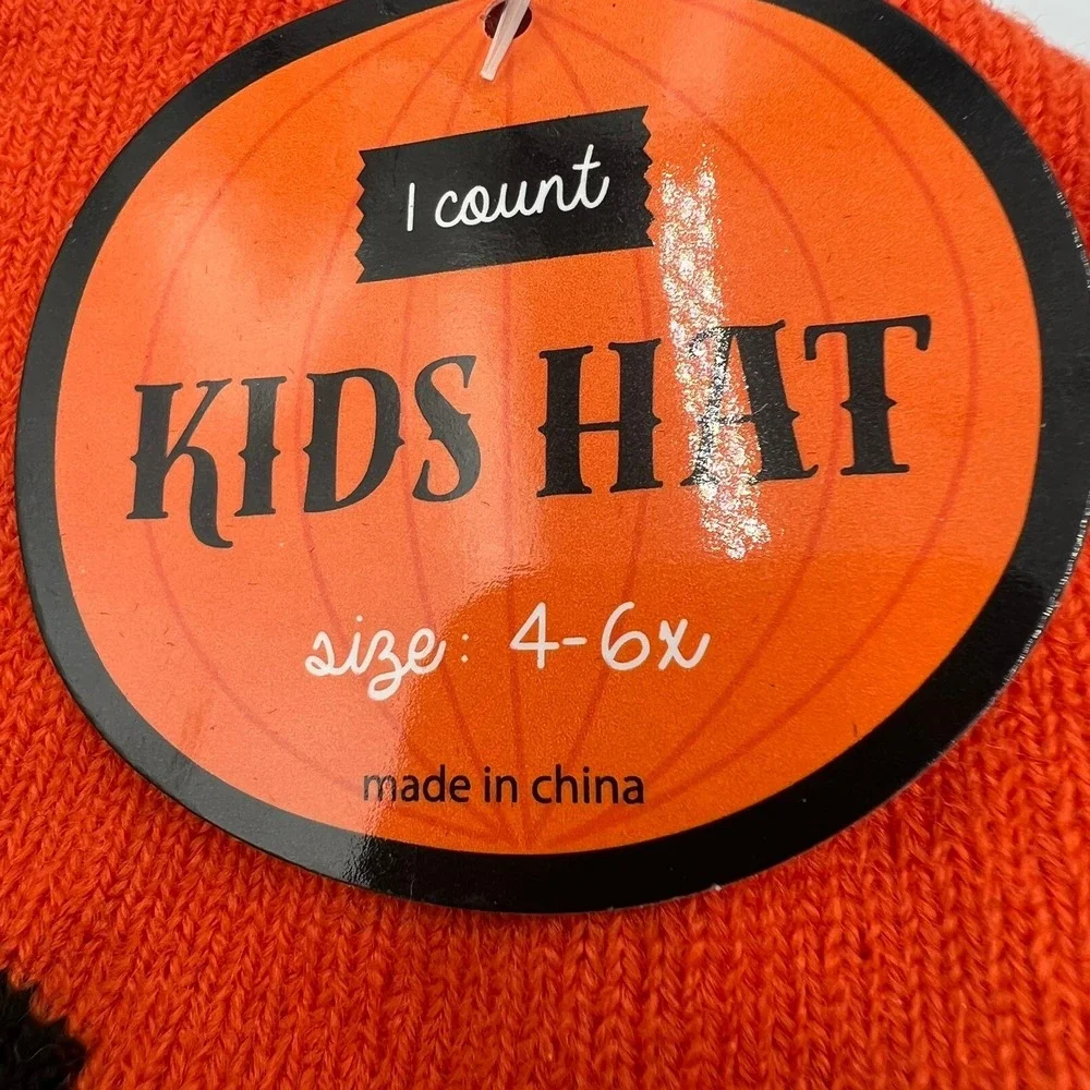 Gertex Pumpkin Beanie Kids 4-6x Orange Brand New Halloween Jack-O-Lantern Hat